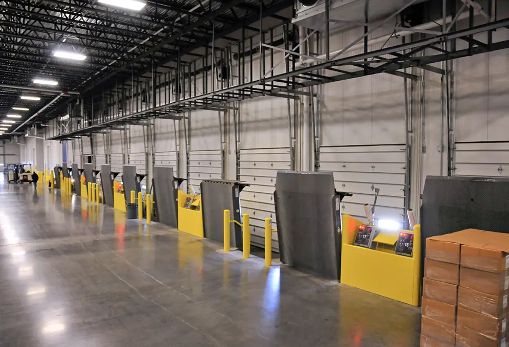 Loading docks for a refrigerated warehouse