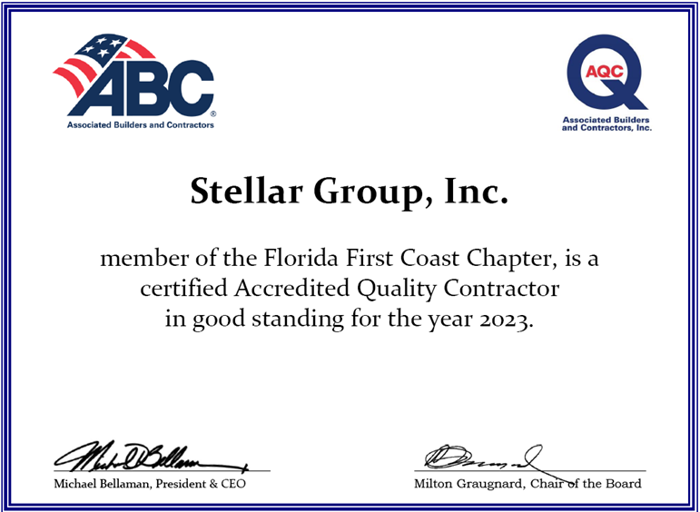 Stellar Group, Inc is a certified Accredited Quality Contractor